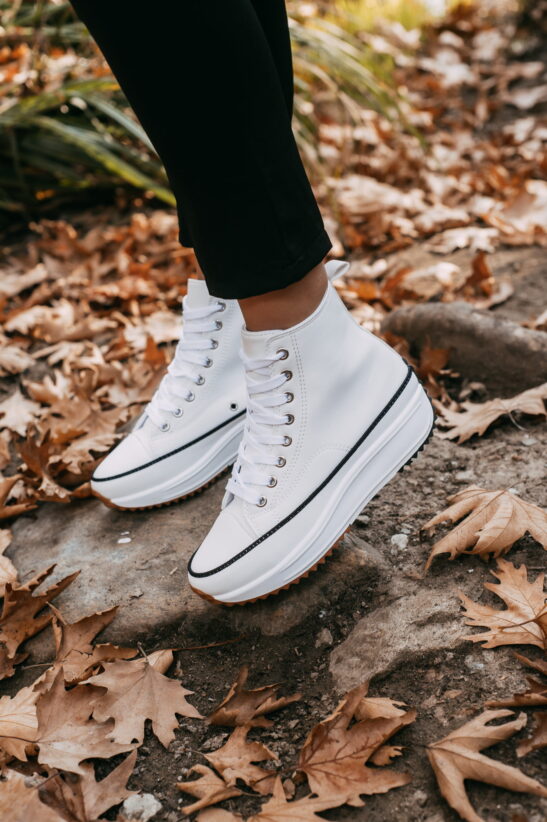 Sneakers Μποτάκια Δίσολα -Λευκό