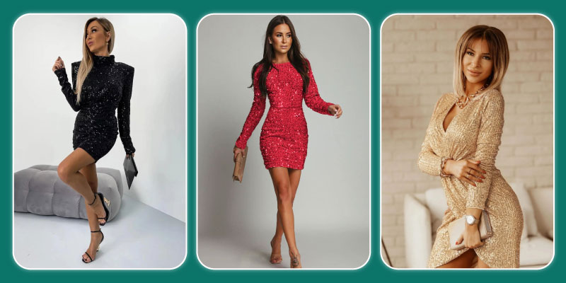 φορέματα με παγιέτα και στρας 