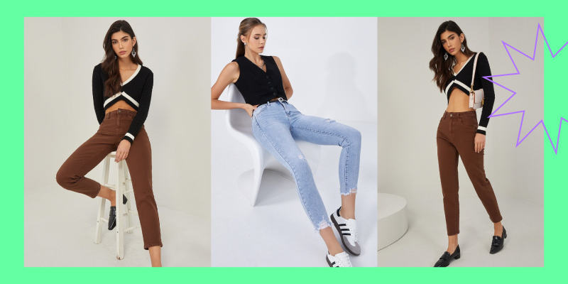 Ρομαντικό βραδινό ντύσιμο με τζιν παντελόνι