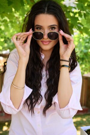 Γυαλιά Ηλίου Spectra Με Πολύγωνο Σκελετό Και Λεπτό Βραχίονα - Gold