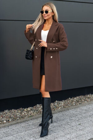 ΠΑΛΤΟ ΜΑΚΡΥ ΜΕ ΚΟΥΜΠΙΑ ΚΑΙ ΖΩΝΗ - ΚΑΦΕ