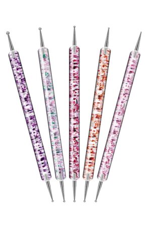 Σετ πινέλα & εργαλεία μανικιούρ Nail Art διπλής όψης - B261 - 5pcs - 910495