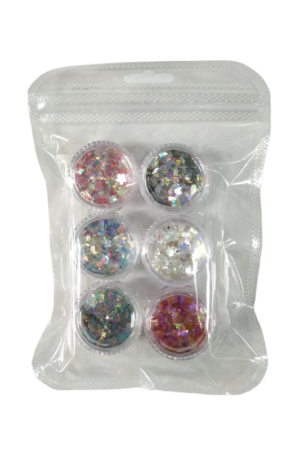 Σετ Glitter νυχιών Nail Art - ND129 - 6pcs - 910556