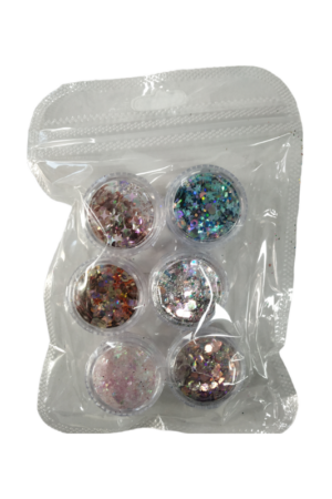 Σετ Glitter νυχιών Nail Art - ND133 - 6pcs - 910563