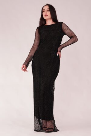 ΦΟΡΕΜΑ ΜΑΧΙ ΜΕ STRASS ΚΑΙ ΔΙΑΦΑΝΕΙΑ - ΜΑΥΡΟ