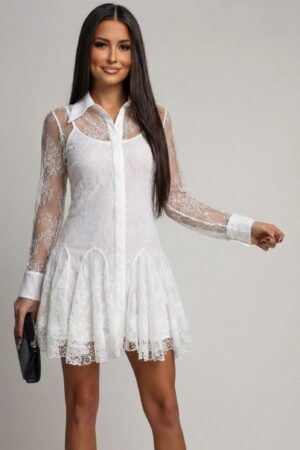 ΦΟΡΕΜΑ ΜΙΝΙ ΣΕΜΙΖΙΕ ΜΕ ΒΟΛΑΝ ΚΑΙ ΔΑΝΤΕΛΑ - ΛΕΥΚΟ