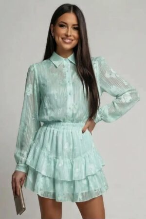 ΣΕΤ ΦΟΥΣΤΑ MINI ΜΕ ΒΟΛΑΝ ΚΑΙ ΠΟΥΚΑΜΙΣΟ ΜΕ FLORAL ΚΕΝΤΗΜΑ - ΒΕΡΑΜΑΝ