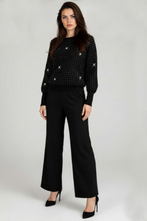 ΣΕΤ ΜΠΛΟΥΖΑ ΜΕ STRASS ΚΑΙ ΠΑΝΤΕΛΟΝΙ ΚΑΜΠΑΝΑ - ΜΑΥΡΟ