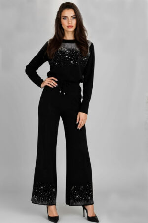 ΣΕΤ ΠΑΝΤΕΛΟΝΙ ΚΑΜΠΑΝΑ ΚΑΙ ΜΠΛΟΥΖΑ ΜΕ STRASS- ΜΑΥΡΟ