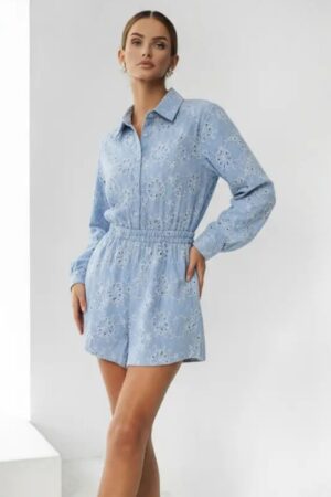 ΣΕΤ SHORTS ΚΑΙ ΠΟΥΚΑΜΙΣΟ ΜΕ ΚΙΠΟΥΡ ΚΕΝΤΗΜΑ - ΓΑΛΑΖΙΟ