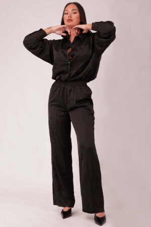 ΣΕΤ ΣΑΤΕΝ ΜΠΛΟΥΖΑ ΚΑΙ ΠΑΝΤΕΛΟΝΙ ΜΕ STRASS - ΜΑΥΡΟ