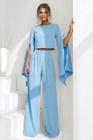 ΣET ΤΟΠ ΜΕ ΜΑΝΙΚΙΑ ΚΑΜΠΑΝΑ ΚΑΙ ΨΗΛΟΜΕΣΗ ΠΑΝΤΕΛΟΝΑ - ΓΑΛΑΖΙΟ