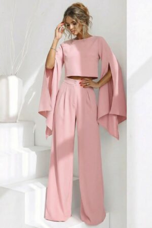 ΣET ΤΟΠ ΜΕ ΜΑΝΙΚΙΑ ΚΑΜΠΑΝΑ ΚΑΙ ΨΗΛΟΜΕΣΗ ΠΑΝΤΕΛΟΝΑ - ΡΟΖ