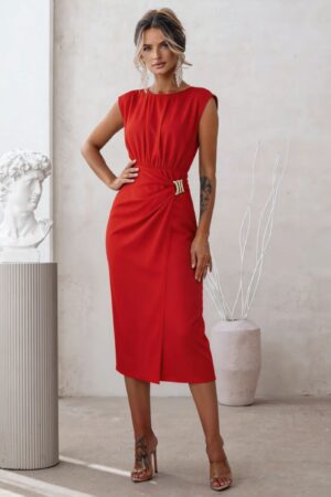 ΦΟΡΕΜΑ MIDI ΚΡΟΥΑΖΕ ΜΕ ΑΓΚΡΑΦΑ - ΚΟΚΚΙΝΟ