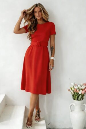 ΦΟΡΕΜΑ MIDI ΚΟΝΤΟΜΑΝΙΚΟ ΜΕ ΖΩΝΗ ΣΤΗ ΜΕΣΗ - ΚΟΚΚΙΝΟ