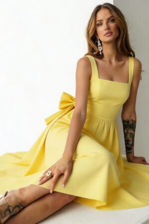 ΦΟΡΕΜΑ MIDI ΜΕ ΑΝΟΙΧΤΗ ΠΛΑΤΗ ΚΑΙ ΦΙΟΓΚΟ - ΚΙΤΡΙΝΟ