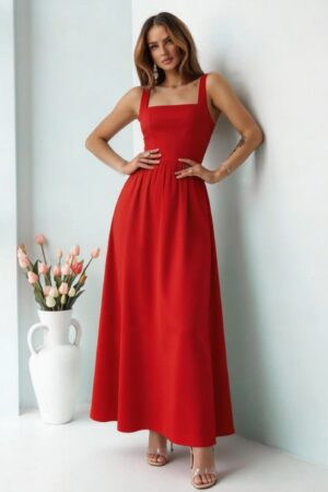 ΦΟΡΕΜΑ MIDI ΜΕ ΑΝΟΙΧΤΗ ΠΛΑΤΗ ΚΑΙ ΦΙΟΓΚΟ - ΚΟΚΚΙΝΟ