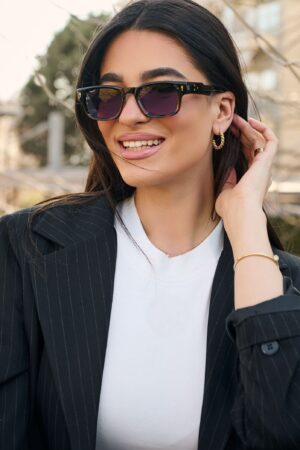 Γυαλιά Ηλίου Lucia Με Τετραγωνισμένο Κοκκάλινο Σκελετό - Μωβ