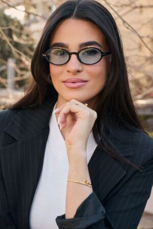 Γυαλιά Ηλίου Jade Με Οβάλ Φακό Και Κοκκάλινο Σκελετό - Μαύρο