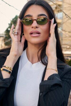 Γυαλιά Ηλίου Jade Με Οβάλ Φακό Και Κοκκάλινο Σκελετό - Leopard