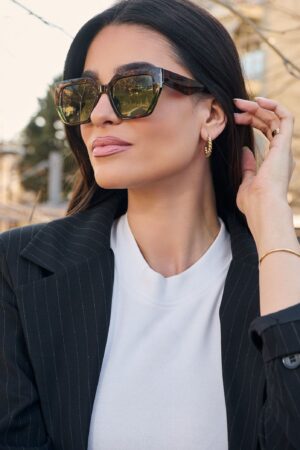 Γυαλιά Ηλίου Nyx Με Τετραγωνισμένο Φακό Και Κοκκάλινο Σκελετό - Leopard