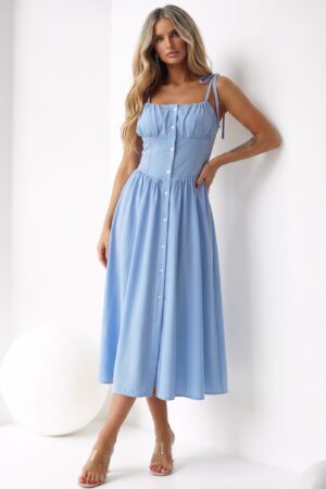 ΦΟΡΕΜΑ MIDI ΣΕΜΙΖΙΕ CORSET - ΓΑΛΑΖΙΟ