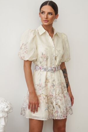 ΦΟΡΕΜΑ MΙNI FLORAL ΜΕ ΒΟΛΑΝ ΚΑΙ BALLOON ΜΑΝΙΚΙΑ - DUSTY PINK