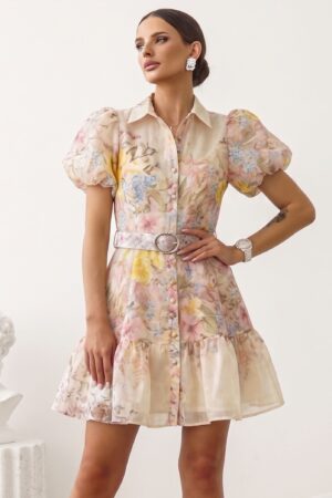 ΦΟΡΕΜΑ MΙNI FLORAL ΜΕ ΒΟΛΑΝ ΚΑΙ BALLOON ΜΑΝΙΚΙΑ - ΜΠΕΖ