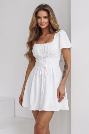 ΦΟΡΕΜΑ MΙNI CORSET ΑΕΡΙΝΟ - ΛΕΥΚΟ