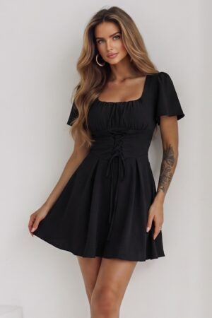 ΦΟΡΕΜΑ MΙNI CORSET ΑΕΡΙΝΟ - ΜΑΥΡΟ