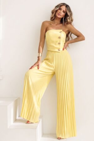 ΟΛΟΣΩΜΗ ΦΟΡΜΑ STRAPLESS ΠΛΙΣΕ - ΚΙΤΡΙΝΟ