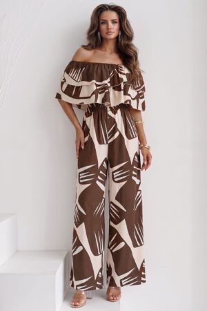 ΟΛΟΣΩΜΗ ΦΟΡΜΑ FLORAL OFF SHOULDER - ΚΑΦΕ