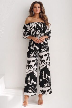 ΟΛΟΣΩΜΗ ΦΟΡΜΑ FLORAL OFF SHOULDER - ΜΑΥΡΟ