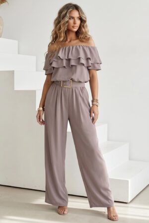 ΟΛΟΣΩΜΗ ΦΟΡΜΑ OFF SHOULDER ΜΕ ΒΟΛΑΝ - ΠΟΥΡΟ