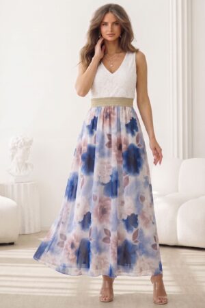 ΦΟΡΕΜΑ MAXI FLORAL ΑΜΑΝΙΚΟ - ΜΠΛΕ