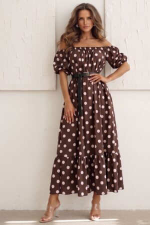 ΦΟΡΕΜΑ MIDI OFF SHOULDER ΠΟΥΑ  - ΚΑΦΕ