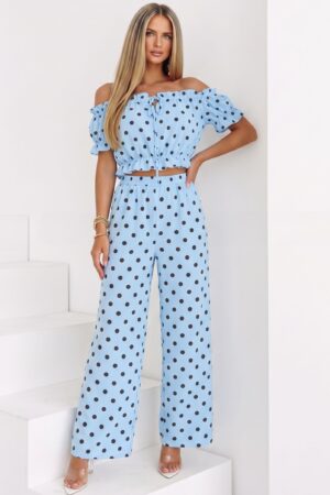 ΣΕΤ TOP OFF SHOULDER ΚΑΙ ΠΑΝΤΕΛΟΝΙ ΠΟΥΑ - ΓΑΛΑΖΙΟ