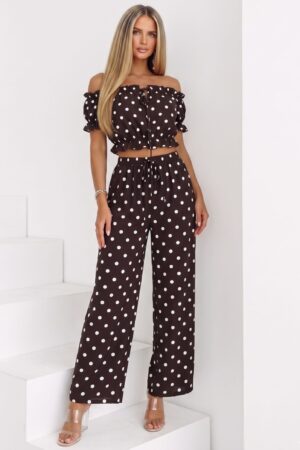 ΣΕΤ TOP OFF SHOULDER ΚΑΙ ΠΑΝΤΕΛΟΝΙ ΠΟΥΑ - ΚΑΦΕ