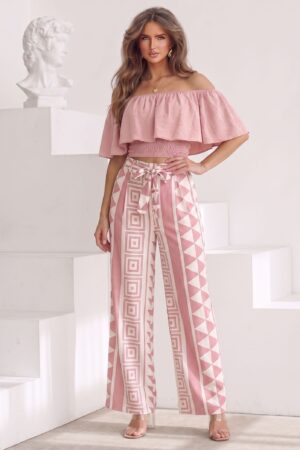 ΣΕΤ TOP ΜΕ ΒΟΛΑΝ ΚΑΙ BOHO ΠΑΝΤΕΛΟΝΑ - ΡΟΖ
