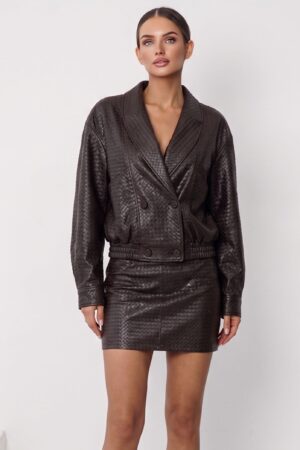 ΣΕΤ JACKET ΚΑΙ ΦΟΥΣΤΑ MINI ΔΕΡΜΑΤΙΝΗΣ - ΚΑΦΕ