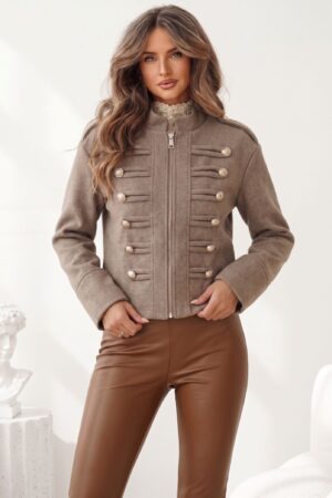 JACKET ΜΕ ΦΕΡΜΟΥΑΡ ΚΑΙ ΔΙΑΚΟΣΜΗΤΙΚΑ ΚΟΥΜΠΙΑ - ΠΟΥΡΟ