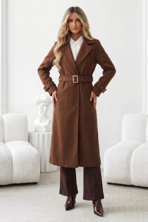 ΠΑΛΤΟ TAILORED ΜΕ ΖΩΝΗ ΣΤΗ ΜΕΣΗ - ΚΑΦΕ